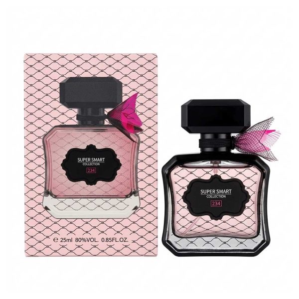 عطر ادکلن جیبی زنانه سوپر اسمارت کد 234 طرح ویکتوریا سکرت تیس نویر همراه جعبه صورتی و مشکی توری